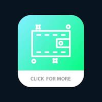 Wallet Money Cash Mobile App Button Android and IOS Line Version vector
