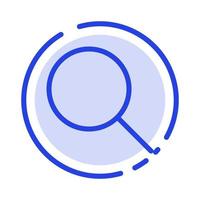 Search Research Basic Ui Blue Dotted Line Line Icon vector