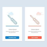 Screw Driver Tool Repair Tools  Blue and Red Download and Buy Now web Widget Card Template vector