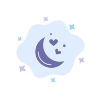 Moon Night Love Romantic Night  Blue Icon on Abstract Cloud Background vector