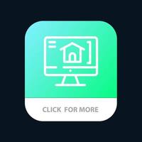 Computer Home House Mobile App Button Android and IOS Line Version vector