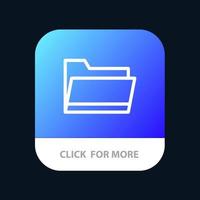 Folder Open Data Storage Mobile App Button Android and IOS Line Version vector