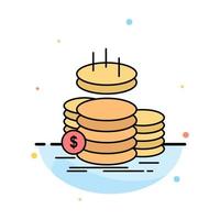 coins finance gold income savings Flat Color Icon Vector