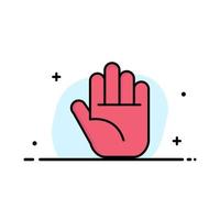 Stop Hand  Business Flat Line Filled Icon Vector Banner Template