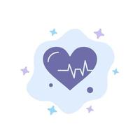 Heart Beat Science Blue Icon on Abstract Cloud Background vector