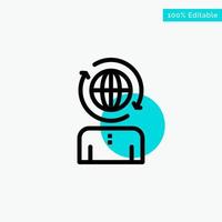 Business Global Management Modern turquoise highlight circle point Vector icon
