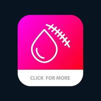 Bleeding Blood Cut Injury Wound Mobile App Button Android and IOS Line Version vector