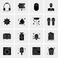 16 iconos de negocios universales vector ilustración de icono creativo para usar en proyectos relacionados con la web y dispositivos móviles