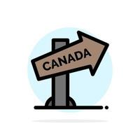 Canada Direction Location Sign Abstract Circle Background Flat color Icon vector