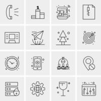 16 iconos de negocios universales vector ilustración de icono creativo para usar en proyectos relacionados con la web y dispositivos móviles