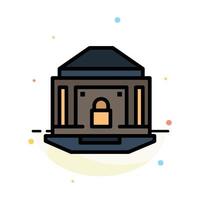Bank Banking Internet Lock Security Abstract Flat Color Icon Template vector