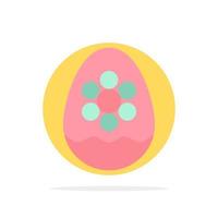 Egg Decoration Easter Flower Plant Abstract Circle Background Flat color Icon vector