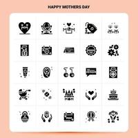 sólido 25 feliz día de la madre conjunto de iconos diseño de estilo de glifo vectorial iconos negros conjunto web y diseño de ideas de negocios móviles ilustración vectorial vector