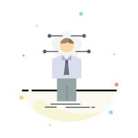 Business connection human network solution Flat Color Icon Vector