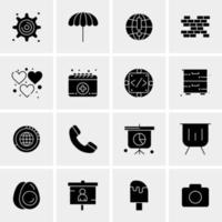 16 iconos de negocios universales vector ilustración de icono creativo para usar en proyectos relacionados con la web y dispositivos móviles