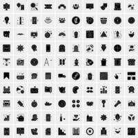 Set of 100 Universal Solid Icons vector