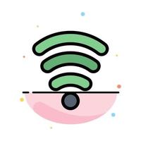 Wifi Services Signal Abstract Flat Color Icon Template vector