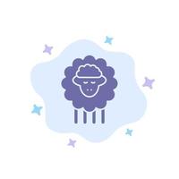 Mutton Ram Sheep Spring Blue Icon on Abstract Cloud Background vector