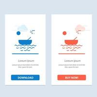 Boat Canoes Kayak River Transport  Blue and Red Download and Buy Now web Widget Card Template vector