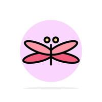 Dragon Dragonfly Dragons Fly Spring Abstract Circle Background Flat color Icon vector