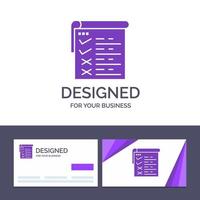 Creative Business Card and Logo template Checklist Testing Report Qa Vector Illustration