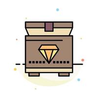 Treasure Chest Gaming Abstract Flat Color Icon Template vector