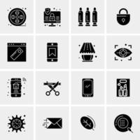 16 iconos de negocios universales vector ilustración de icono creativo para usar en proyectos relacionados con la web y dispositivos móviles