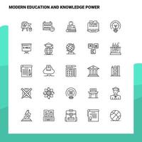 conjunto de educación moderna y conocimiento conjunto de iconos de línea de alimentación 25 iconos diseño de estilo minimalista vectorial conjunto de iconos negros paquete de pictogramas lineales vector