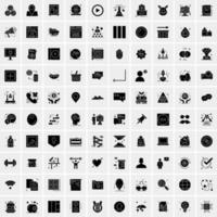 Set of 100 Universal Solid Icons vector