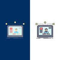 interface website user layout design Flat Color Icon Vector