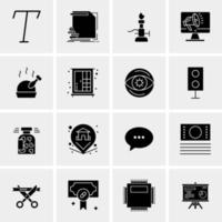 16 iconos de negocios universales vector ilustración de icono creativo para usar en proyectos relacionados con la web y dispositivos móviles