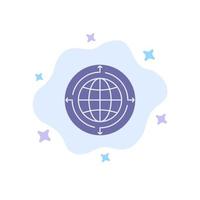 Globe Business Communication Connection Global World Blue Icon on Abstract Cloud Background vector