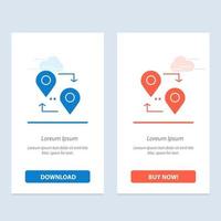 Location Map Pointer Travel  Blue and Red Download and Buy Now web Widget Card Template vector