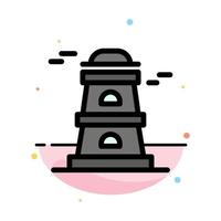 Observatory Tower Watchtower Abstract Flat Color Icon Template vector