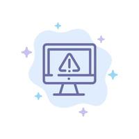 Computer Data Information Internet Security Blue Icon on Abstract Cloud Background vector
