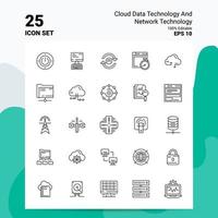 25 Cloud Data Technology And Network Technology Icon Set 100 Editable EPS 10 Files Business Logo Concept Ideas Line icon design vector