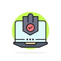 Antivirus Computer Internet Laptop Protected Protection Security Abstract Circle Background Flat color Icon vector