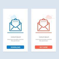 Document Mail  Blue and Red Download and Buy Now web Widget Card Template vector