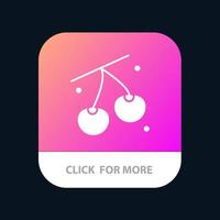 Cherry Fruit Healthy Easter Mobile App Button Android and IOS Glyph Version vector