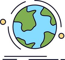 globe world discover connection network Flat Color Icon Vector