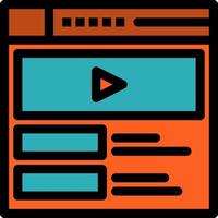 video reproductor de video sitio web icono de color plano icono vectorial plantilla de banner vector