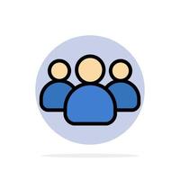 Friends Group Users Team Abstract Circle Background Flat color Icon vector