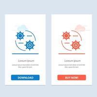 Control Setting Gear Setting  Blue and Red Download and Buy Now web Widget Card Template vector
