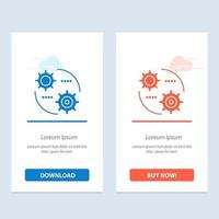 configuración de control configuración de engranaje azul y rojo descargar y comprar ahora plantilla de tarjeta de widget web vector