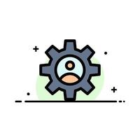 Gear Controls Profile Use  Business Flat Line Filled Icon Vector Banner Template