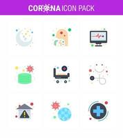 25 Coronavirus Emergency Iconset Blue Design such as bed safety throat medical face viral coronavirus 2019nov disease Vector Design Elements