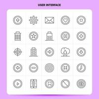 OutLine 25 User Interface Icon set Vector Line Style Design Black Icons Set Linear pictogram pack Web and Mobile Business ideas design Vector Illustration