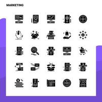 25 conjunto de iconos de marketing plantilla de ilustración de vector de icono de glifo sólido para ideas web y móviles para empresa comercial