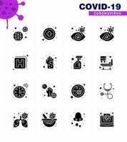 Simple Set of Covid19 Protection Blue 25 icon pack icon included germ bacterial eye sign hospital viral coronavirus 2019nov disease Vector Design Elements