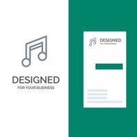 aplicación diseño básico música móvil diseño de logotipo gris y plantilla de tarjeta de visita vector